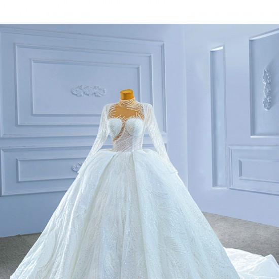 Princess Long Sleeve Wedding Dresses Beading Bridal Gowns Ball Gown Wedding Dress Vestidos De Noiva 2024