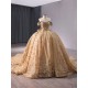 Princess Mexico Champagne Quinceanera Dresses Off The Shoulder Crystal Sweet 16 Dresses Ball Gown Vestido de 15 Anos With Bow