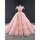 Princess Pink Women Sweet 15 16 Dress Tiered Ball Gown Custom Made Sleeveless Quinceanera Dress