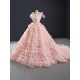 Princess Pink Women Sweet 15 16 Dress Tiered Ball Gown Custom Made Sleeveless Quinceanera Dress