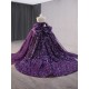 Princess Purple Sweet 15 Dress Cape Sleeve Strapless Ballgown Quinceanera Dress 2024 Cocktail Dresses