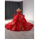 Princess Red Quinceanera Dress Custom Sequin Sweet 15 16 Dress Off Shoulder Party Gown