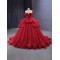 Princess Red Quinceanera Dress Tiered Ballgown Prom Dress Sleeveless Floral Appliques 2024 Sweet 15 16 Gown