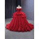 Princess Red Quinceanera Dress Tiered Ballgown Prom Dress Sleeveless Floral Appliques 2024 Sweet 15 16 Gown