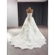 Princess Tiered Wedding Dresses 2024 A Line Beading Crystal Sleeveless Bride Gown Vestido De Noiva