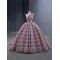 Princess Tulle Mauve Prom Dresses For Wedding Party Ruffled Sleeveless Formal Occasion Dress Evening Gowns