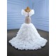 Puff Sleeve Ruffled Wedding Dress Beading Bride Robe Romantic Floor length Bride Dresses Vestidos De Novia