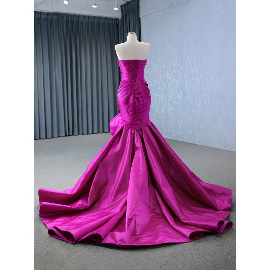 Purple Evening Dresses Pleated Strapless Prom Dress Formal Party Women Gowns 2024