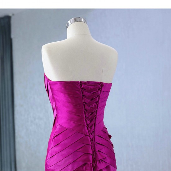 Purple Evening Dresses Pleated Strapless Prom Dress Formal Party Women Gowns 2024