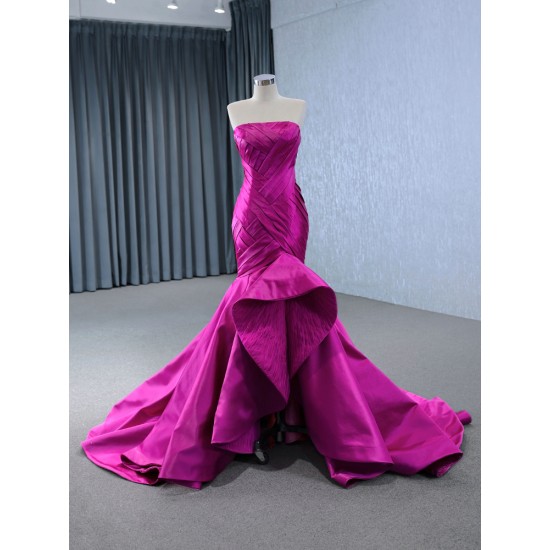 Purple Evening Dresses Pleated Strapless Prom Dress Formal Party Women Gowns 2024