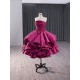 Red Violet Prom Evening Dresses Strapless Party Prom Dress Cocktail Prom Gowns Custom Size