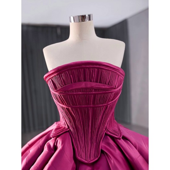 Red Violet Prom Evening Dresses Strapless Party Prom Dress Cocktail Prom Gowns Custom Size