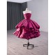 Red Violet Prom Evening Dresses Strapless Party Prom Dress Cocktail Prom Gowns Custom Size