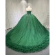 Ruffled Green Quince Dress Sleeveless Vestidos De 15 Anos Crystal Strapless Sweet 15 Gowns