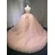 Ruffled Pink Quince Dress Sleeveless Vestidos De 15 Anos Crystal Strapless Sweet 15 Gowns