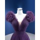 Ruffled A Line Evening Dresses Women Cape Sleeve Prom Gowns Robe De Soiree Fomal Dress