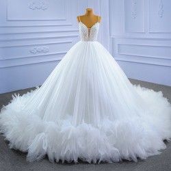 Ruffled Ball Gown Wedding Dress Spaghetti Strap Bridal Gowns Sleeveless 2024 Women Vestidos De Novia