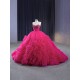 Ruffled Hot Pink Quinceanera Dress Sleeveless Sweet 15 16 Dresses Sweetheart Neck Vestidos De 15 Anos