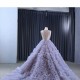 Ruffled Lavender Quinceanera Dresses Sleeveless Ball Gown Crystal Tulle Vintage Evening Party Gown