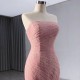 Ruffled Mauve Prom Evening Dresses Sleeveless Party Prom Dress Mermaid Cocktail Prom Gowns Plus Size