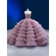 Ruffled Mauve Quinceanera Dress Ball Gown Evening Dress for Women Long Sweet 15 16 Dresses