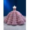 Ruffled Mauve Quinceanera Dress Ball Gown Evening Dress for Women Long Sweet 15 16 Dresses