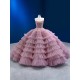 Ruffled Mauve Quinceanera Dress Ball Gown Evening Dress for Women Long Sweet 15 16 Dresses