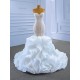 Ruffled Mermaid Wedding Dress Spaghetti Straps Sleeveless Lace Backless Bridal Grown 2024