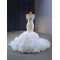 Ruffled Mermaid Wedding Dress Square Collar Crystal Bridal Gown Princess Bride Gown Vestido De Noiv