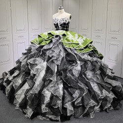 Ruffled Multi Ball Gown Quinceanera Dress 2024 Princess Lace Appliques Sweet 16 Vestidos De 15 Anos