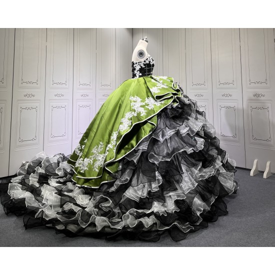 Ruffled Multi Ball Gown Quinceanera Dress 2024 Princess Lace Appliques Sweet 16 Vestidos De 15 Anos