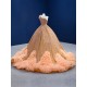 Ruffled Orange Quinceanera Dress Ball Gown Sleeveless Prom Dresses For Women Party Gown