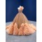 Ruffled Orange Quinceanera Dress Ball Gown Sleeveless Prom Dresses For Women Party Gown