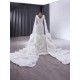 Ruffled Princess Mermaid Bride Dresses Cape Sleeve Wedding Dress For Women 2024 Sequins Vestido De Novia