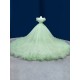 Ruffled Quinceanera Dress Sage Green Evening Dress for Women Long Sweet 15 16 Dresses