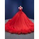 Ruffled Red Evening Dresses for Women Party 2024 Lace Rhinestone Sleeveless Satin Arabic Formal Prom Gowns