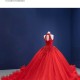 Ruffled Red Evening Dresses for Women Party 2024 Lace Rhinestone Sleeveless Satin Arabic Formal Prom Gowns