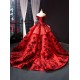 Ruffled Red Quinceanera Dress Off Shoulder Vestidos De 15 Anos 3D Flowers Sweet 15 16 Dresses Robe De Soriee