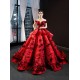 Ruffled Red Quinceanera Dress Off Shoulder Vestidos De 15 Anos 3D Flowers Sweet 15 16 Dresses Robe De Soriee