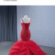 Ruffled Red Women Prom Gowns Spaghetti Strap Backless Formal Party Dress Occasion Evening Dress Customized