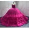 Ruffled Sweetheart Hot Pink Quinceanera Dress 2024 Spaghetti Straps Party Sweet 16 Ball Gown Graduation Prom Gowns