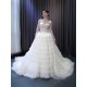 Ruffled Wedding Dress Long Sleeve Bride Gown Beading Crystal Princess Bride Gown Vestido De Noiva