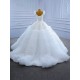 Ruffled Wedding Dress V Neck Open Back Wedding Gown Simple Long Train Bridal Dress Robe De Mariee