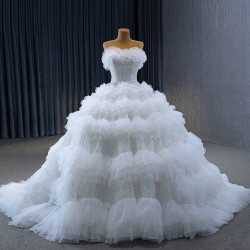 Ruffled Wedding Dresses Sleeveless Bridal Gowns Sleeveless Sequin Dresses 2024