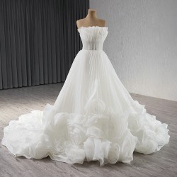 Ruffled Wedding Dresses for Women 2024 Backless A Line Bride Dress Bridal Gowns Vestidos De Noiva