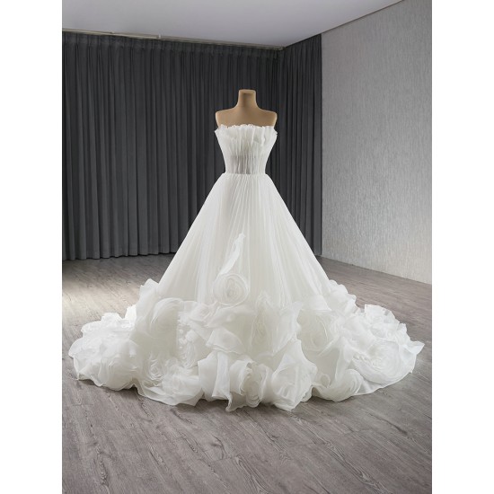 Ruffled Wedding Dresses for Women 2024 Backless A Line Bride Dress Bridal Gowns Vestidos De Noiva