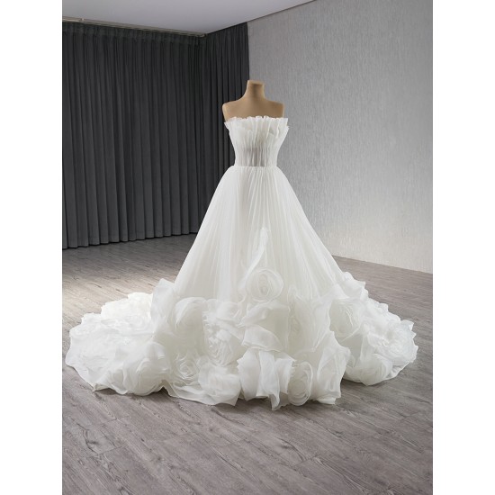 Ruffled Wedding Dresses for Women 2024 Backless A Line Bride Dress Bridal Gowns Vestidos De Noiva