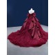 Satin Burgundy Quinceanera Dress 2024 Off Shoulder Sweet 15 16 Dresses Party Gown Prom Cocktail Gown