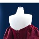 Satin Burgundy Quinceanera Dress 2024 Off Shoulder Sweet 15 16 Dresses Party Gown Prom Cocktail Gown