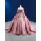 Scoop Neck Mauve Quinceanera Dress 2024 Long Sleeve Formal Occasion Dresses Front Panel Cocktail Dresses Vestidos De Baile